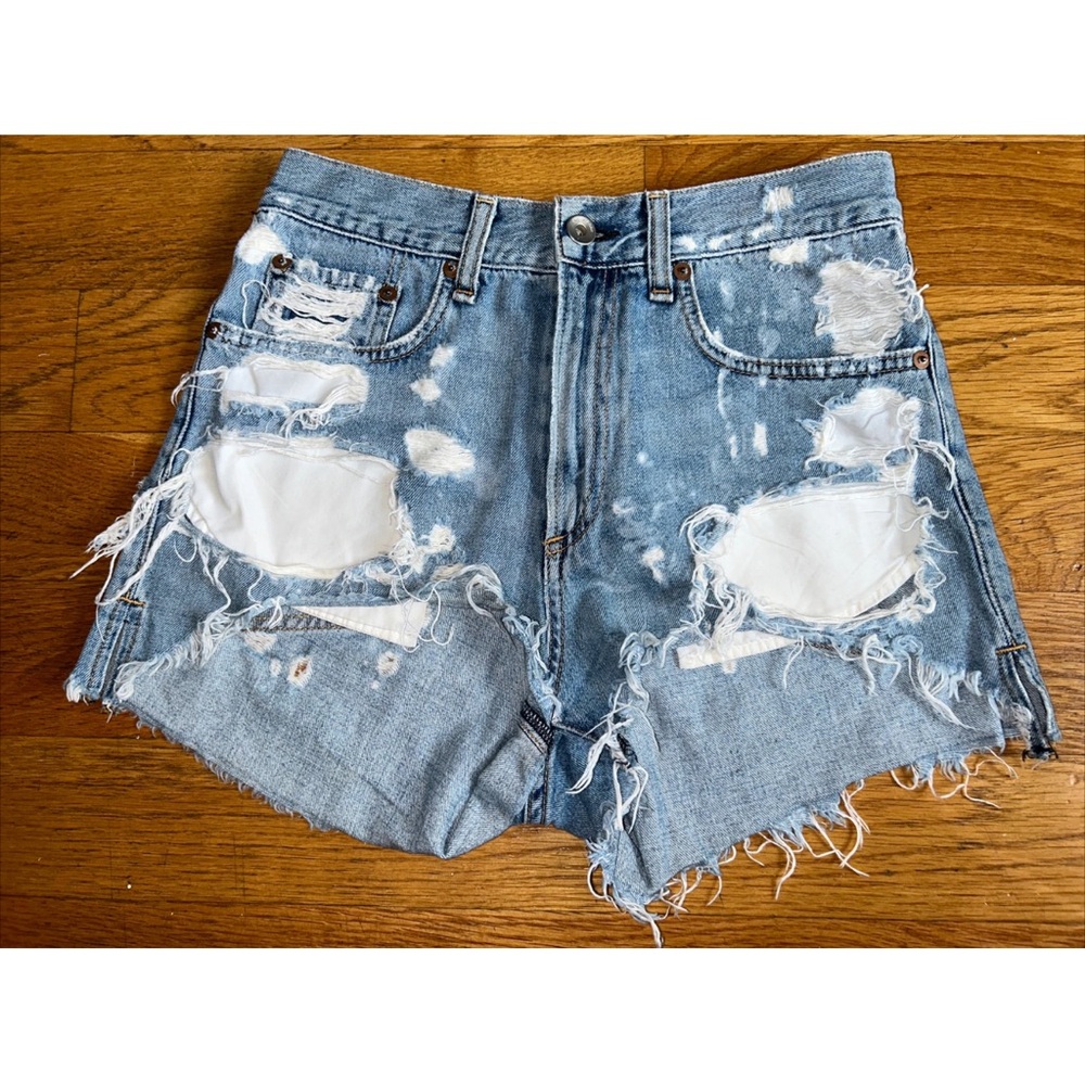 Rag Bone Cutoff Distressed Denim Shorts 25 Color Brokenland.